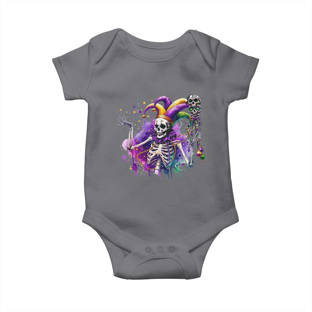 Mardi Gras Baby Onesie Jester Skeleton Skull Lovers TS10 Charcoal Print Your Wear