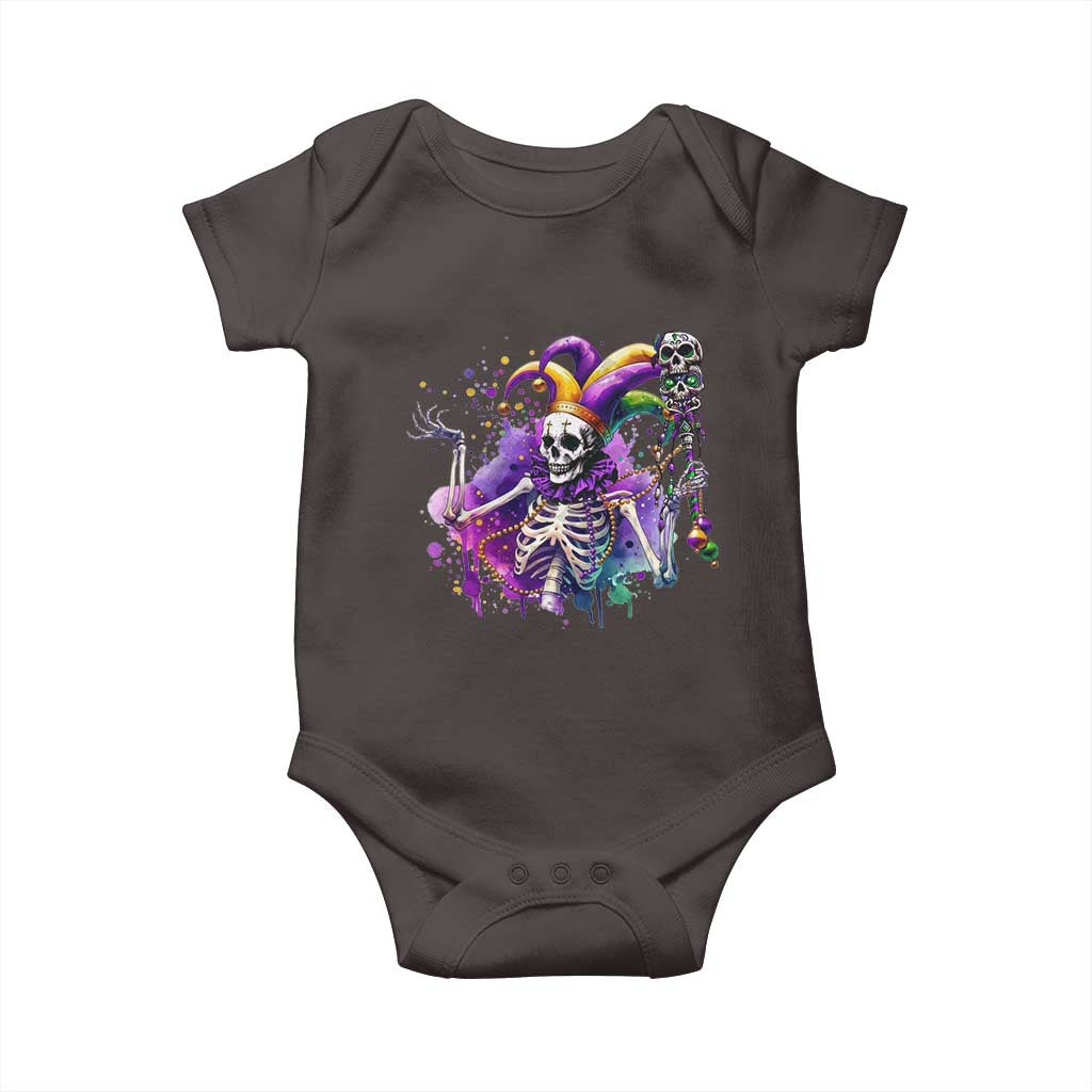 Mardi Gras Baby Onesie Jester Skeleton Skull Lovers TS10 Dark Chocolate Print Your Wear