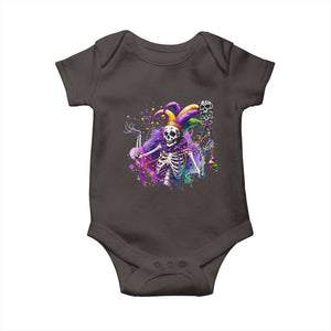 Mardi Gras Baby Onesie Jester Skeleton Skull Lovers TS10 Dark Chocolate Print Your Wear