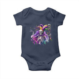 Mardi Gras Baby Onesie Jester Skeleton Skull Lovers TS10 Navy Print Your Wear