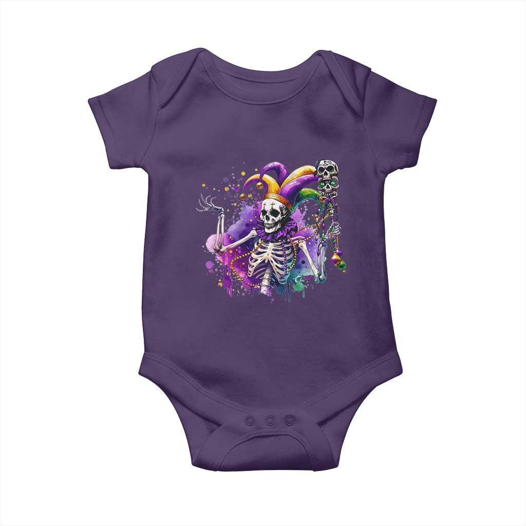 Mardi Gras Baby Onesie Jester Skeleton Skull Lovers TS10 Purple Print Your Wear