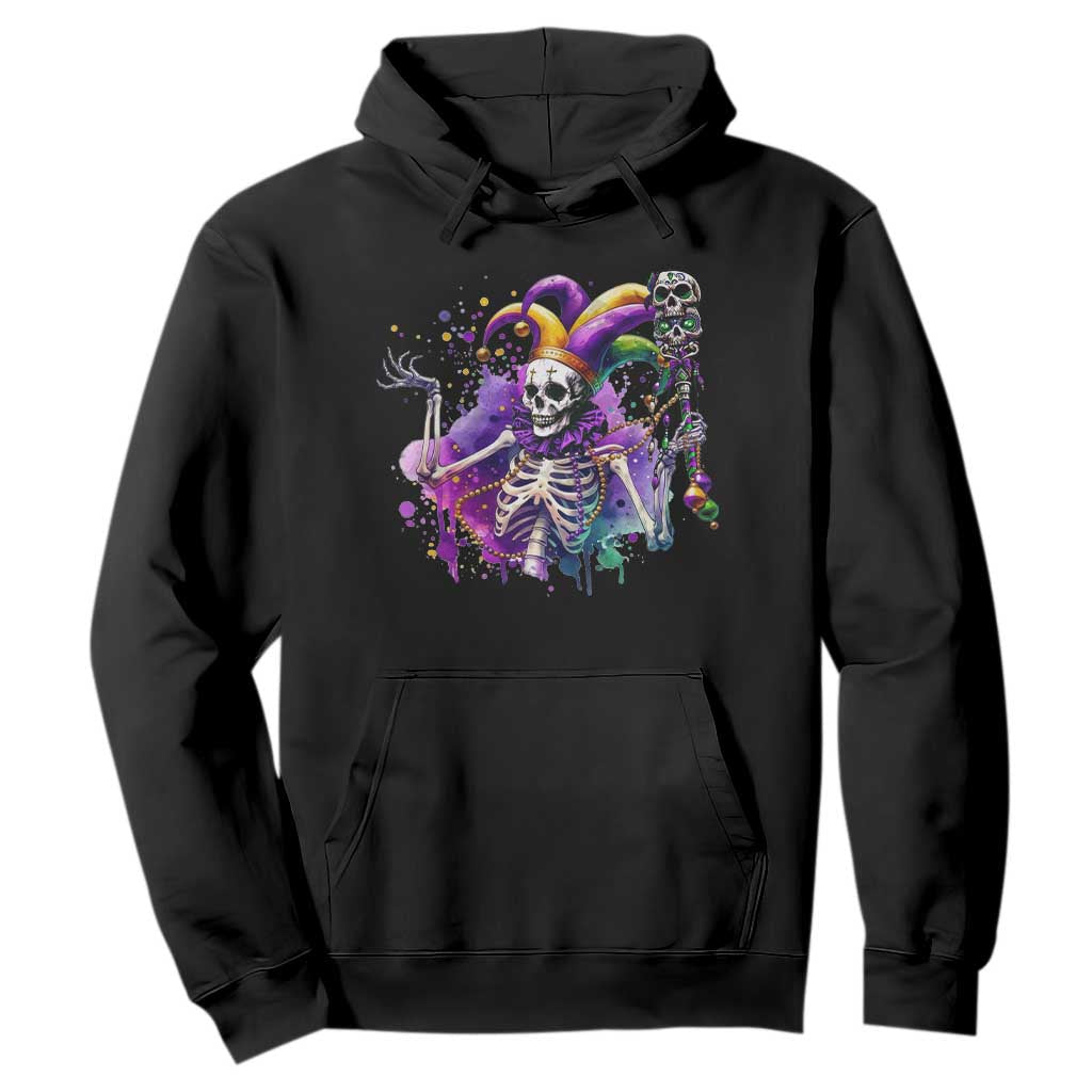 Mardi Gras Hoodie Jester Skeleton Skull Lovers TS10 Black Print Your Wear