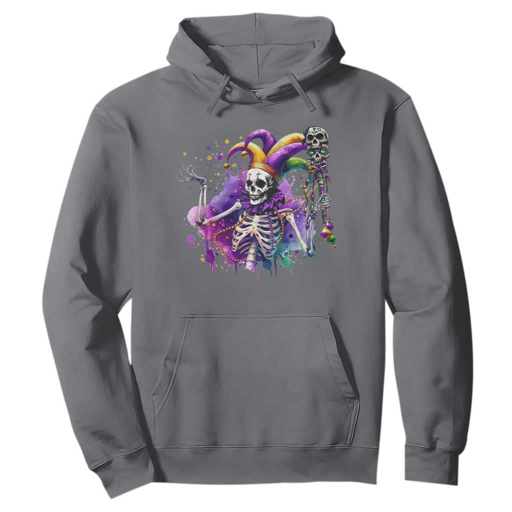Mardi Gras Hoodie Jester Skeleton Skull Lovers TS10 Charcoal Print Your Wear