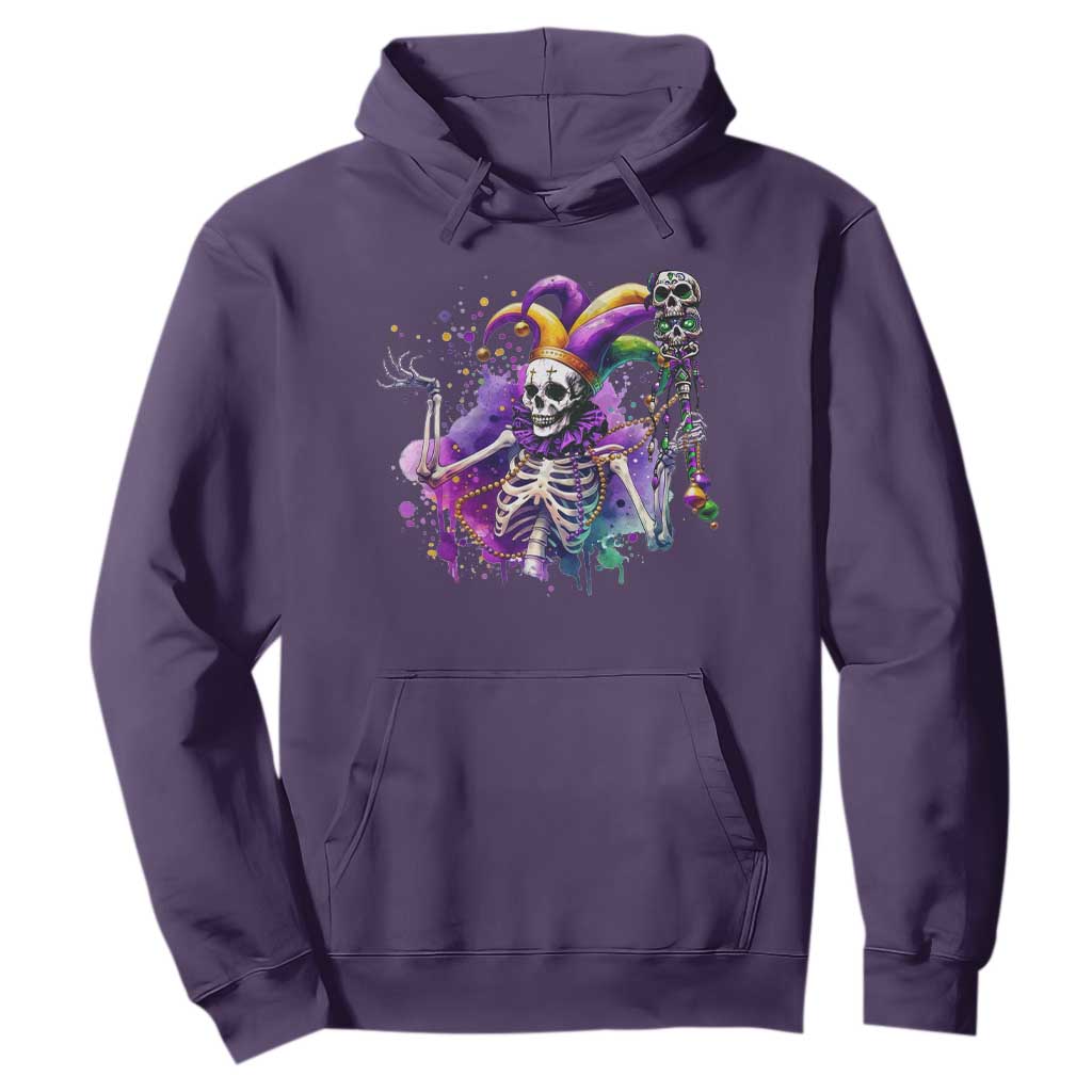 Mardi Gras Hoodie Jester Skeleton Skull Lovers TS10 Purple Print Your Wear
