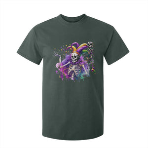 Mardi Gras T Shirt For Kid Jester Skeleton Skull Lovers TS10 Dark Forest Green Print Your Wear