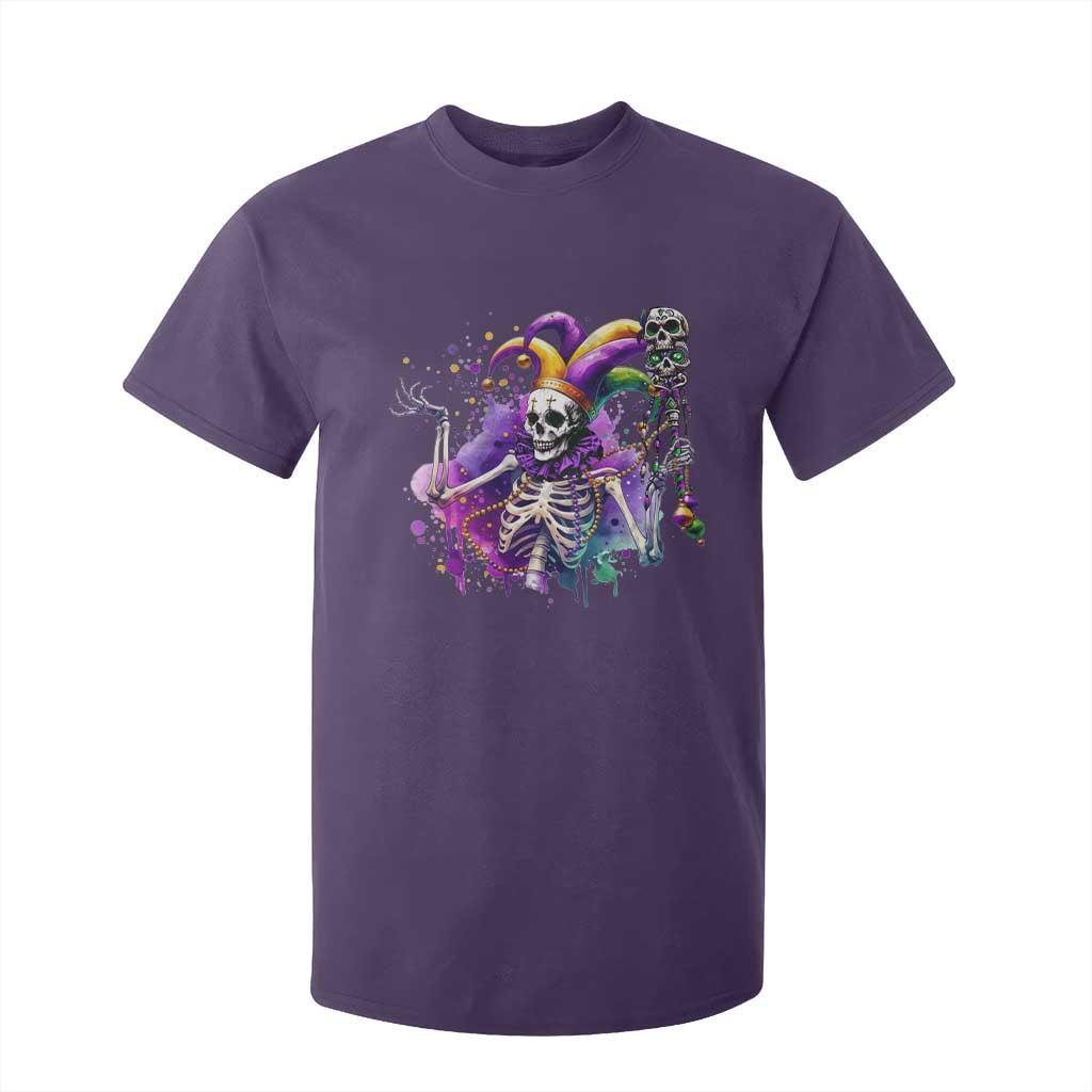 Mardi Gras T Shirt For Kid Jester Skeleton Skull Lovers TS10 Purple Print Your Wear