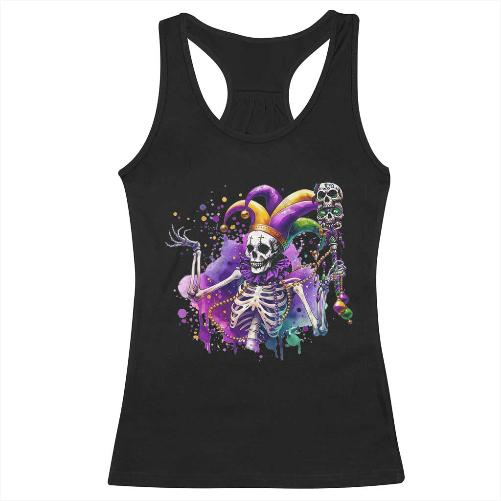 Mardi Gras Racerback Tank Top Jester Skeleton Skull Lovers TS10 Black Print Your Wear