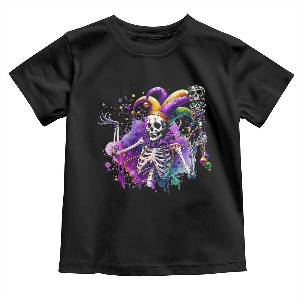 Mardi Gras Toddler T Shirt Jester Skeleton Skull Lovers TS10 Black Print Your Wear