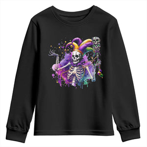 Mardi Gras Youth Sweatshirt Jester Skeleton Skull Lovers TS10 Black Print Your Wear