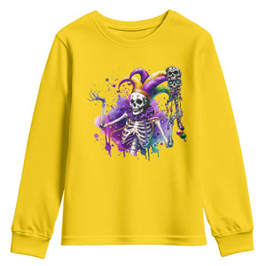 Mardi Gras Youth Sweatshirt Jester Skeleton Skull Lovers TS10 Daisy Print Your Wear
