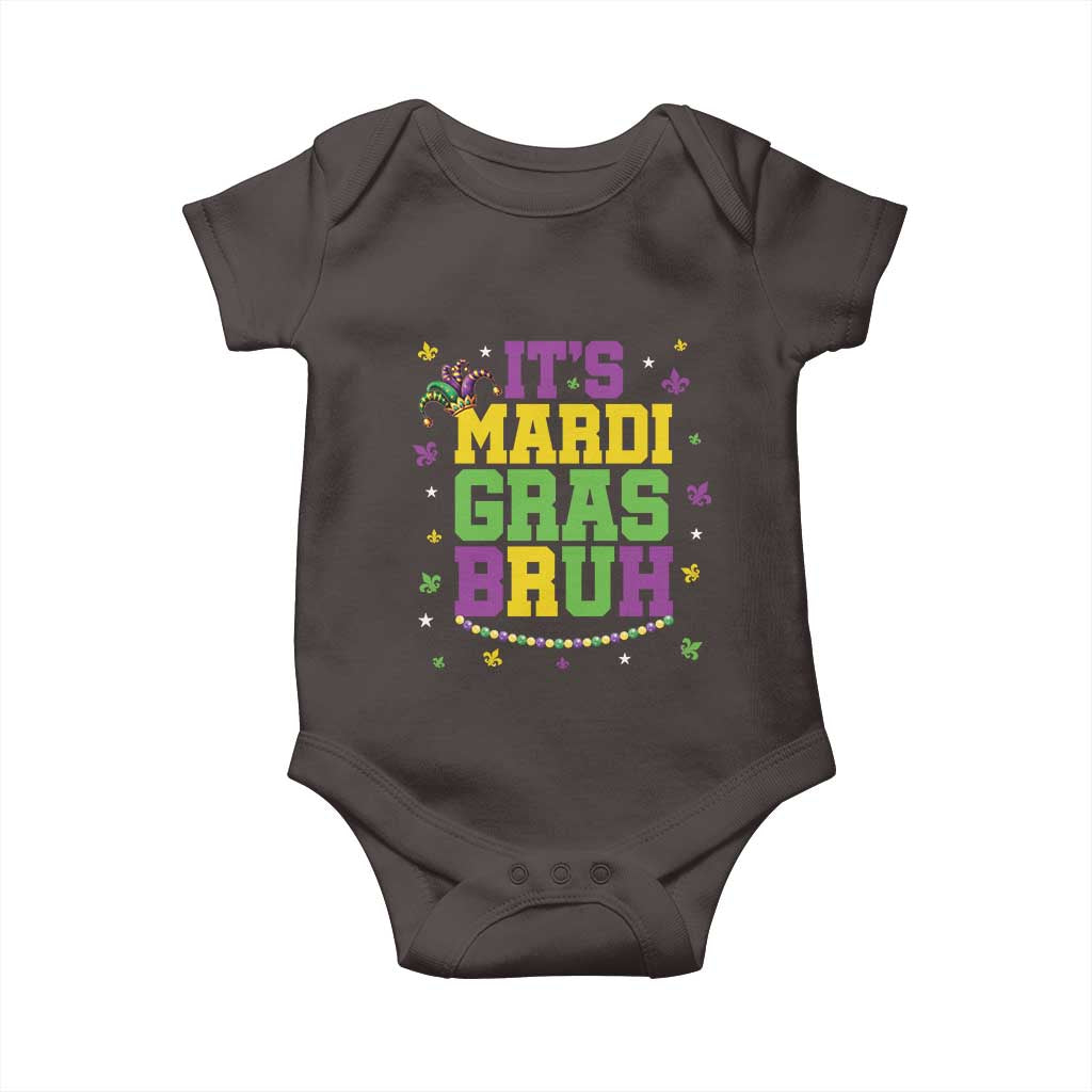 Bruh Mardi Gras Baby Onesie Funny Fat Tuesday Teens Boys Kids TS10 Dark Chocolate Print Your Wear