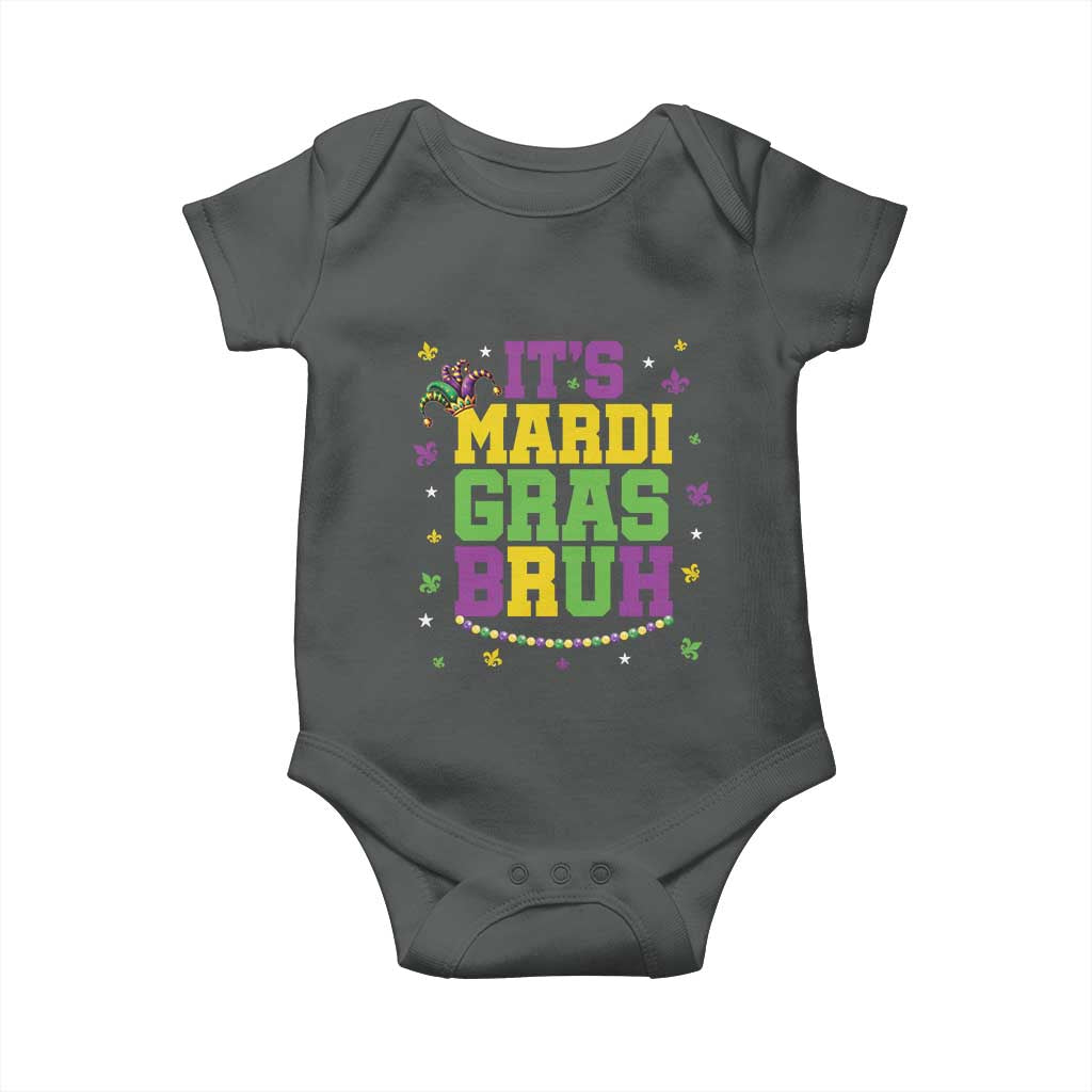 Bruh Mardi Gras Baby Onesie Funny Fat Tuesday Teens Boys Kids TS10 Dark Heather Print Your Wear
