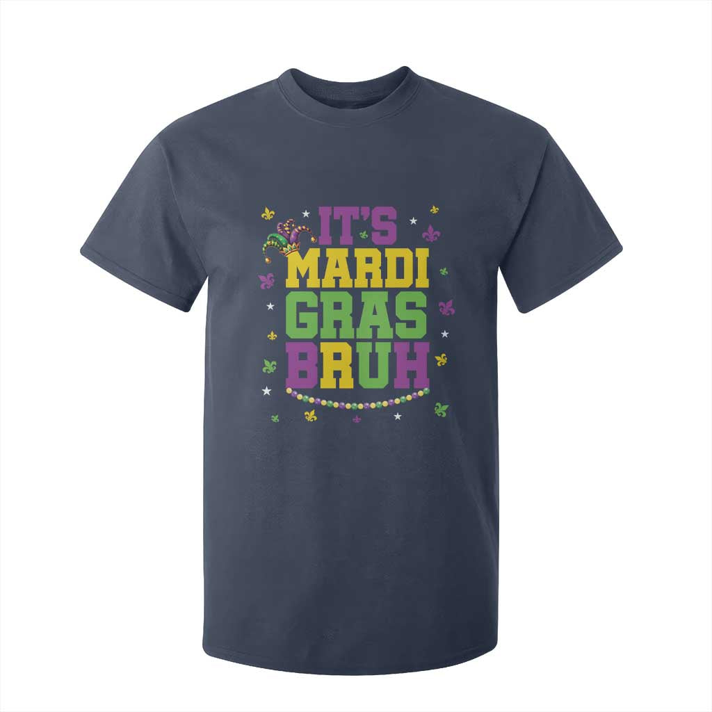 Bruh Mardi Gras T Shirt For Kid Funny Fat Tuesday Teens Boys Kids TS10 Navy Print Your Wear