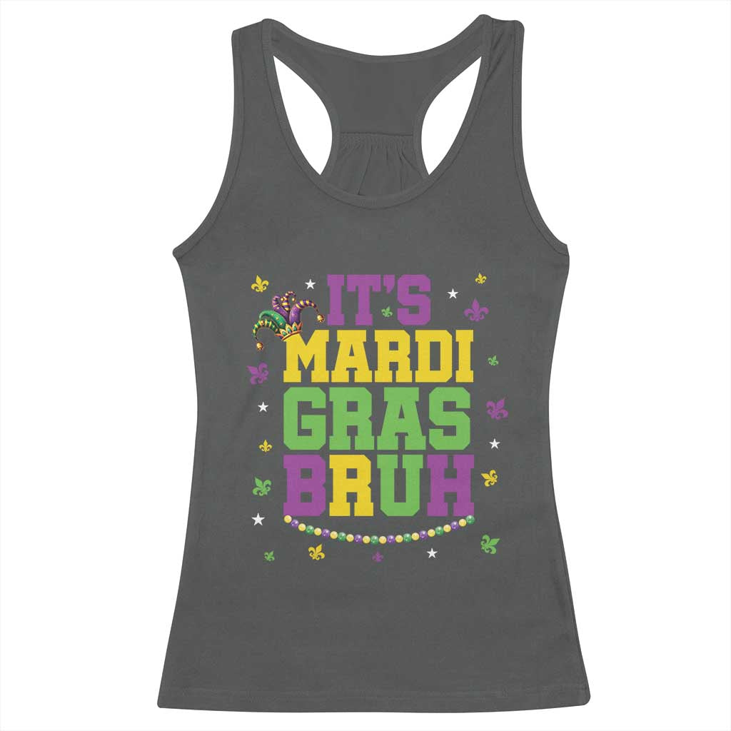 Bruh Mardi Gras Racerback Tank Top Funny Fat Tuesday Teens Boys Kids TS10 Dark Heather Print Your Wear