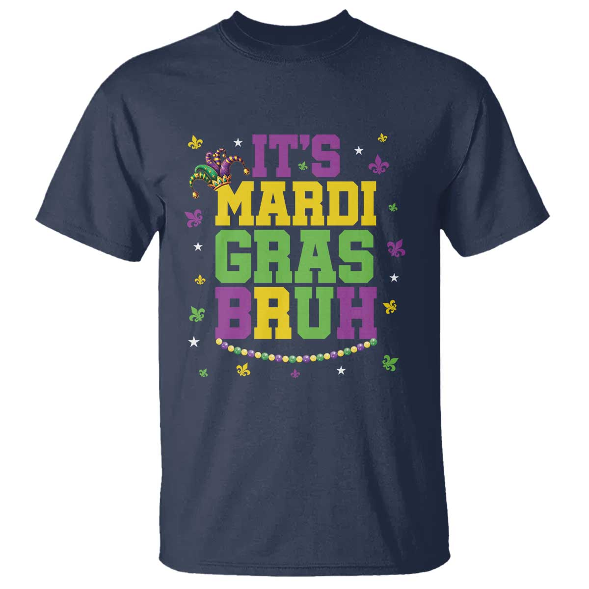 Bruh Mardi Gras T Shirt Funny Fat Tuesday Teens Boys Kids TS10 Navy Print Your Wear