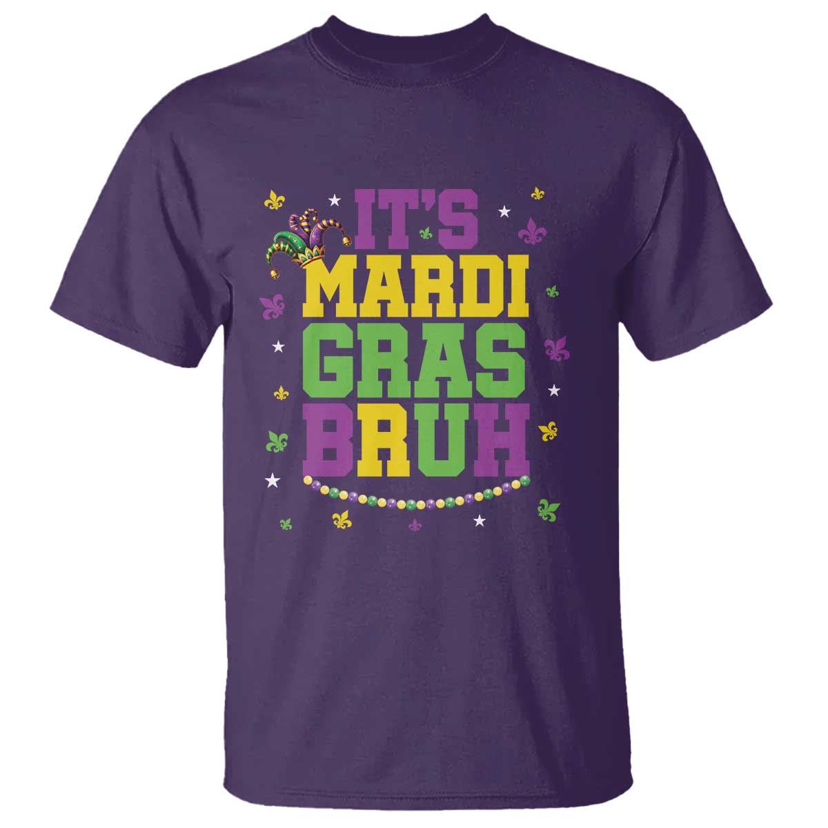 Bruh Mardi Gras T Shirt Funny Fat Tuesday Teens Boys Kids TS10 Purple Print Your Wear