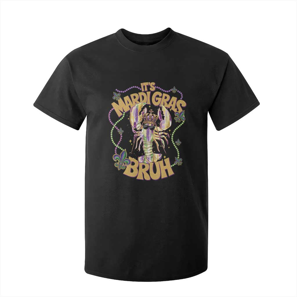 It's Mardi Gras Bruh T Shirt For Kid Glitter Print Crawfish Beads TS10 Black Print Your Wear