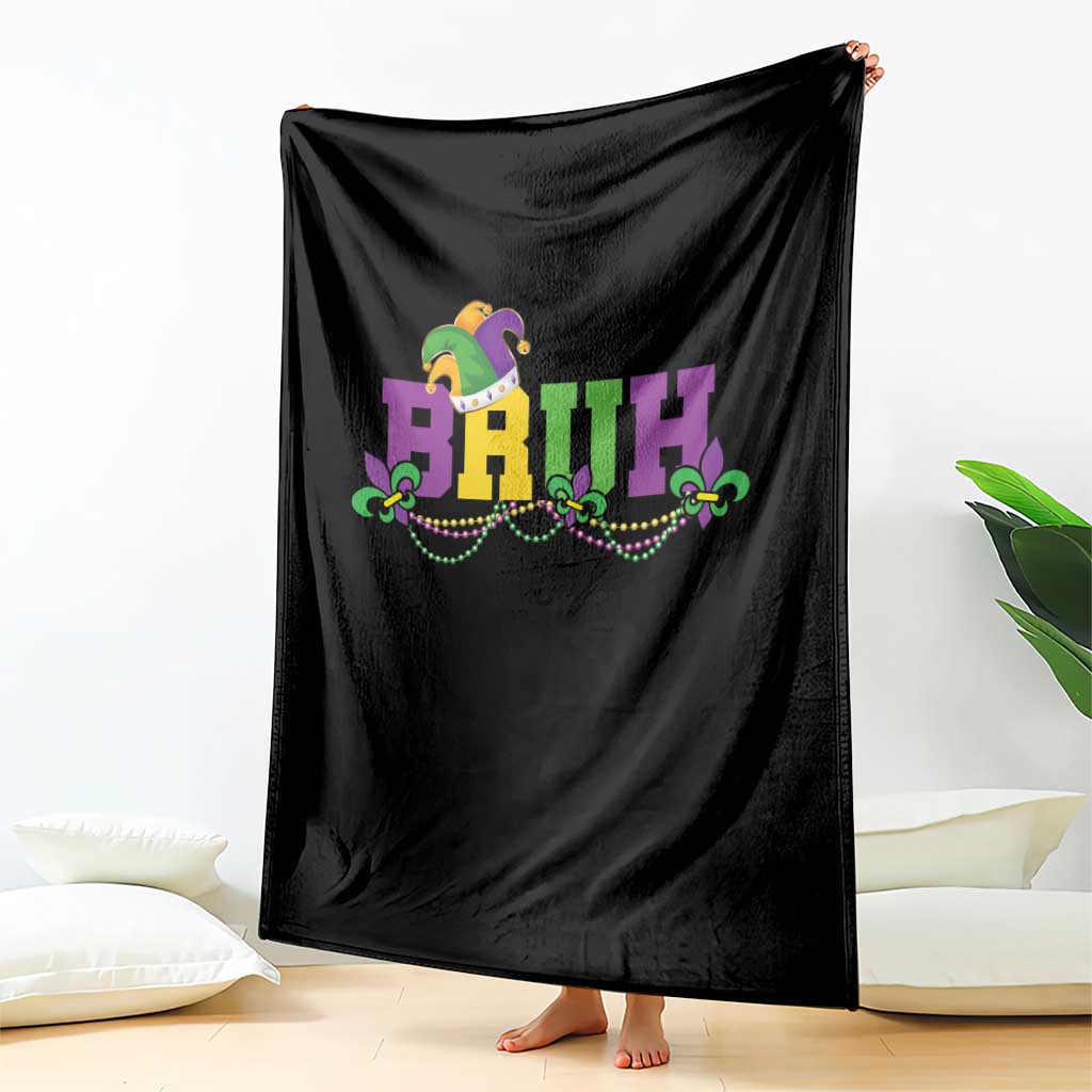 Bruh Mardi Gras Throw Blanket Carnival New Orleans Trip Parade Outfit Teens Boys Kids TS10 Print Your Wear