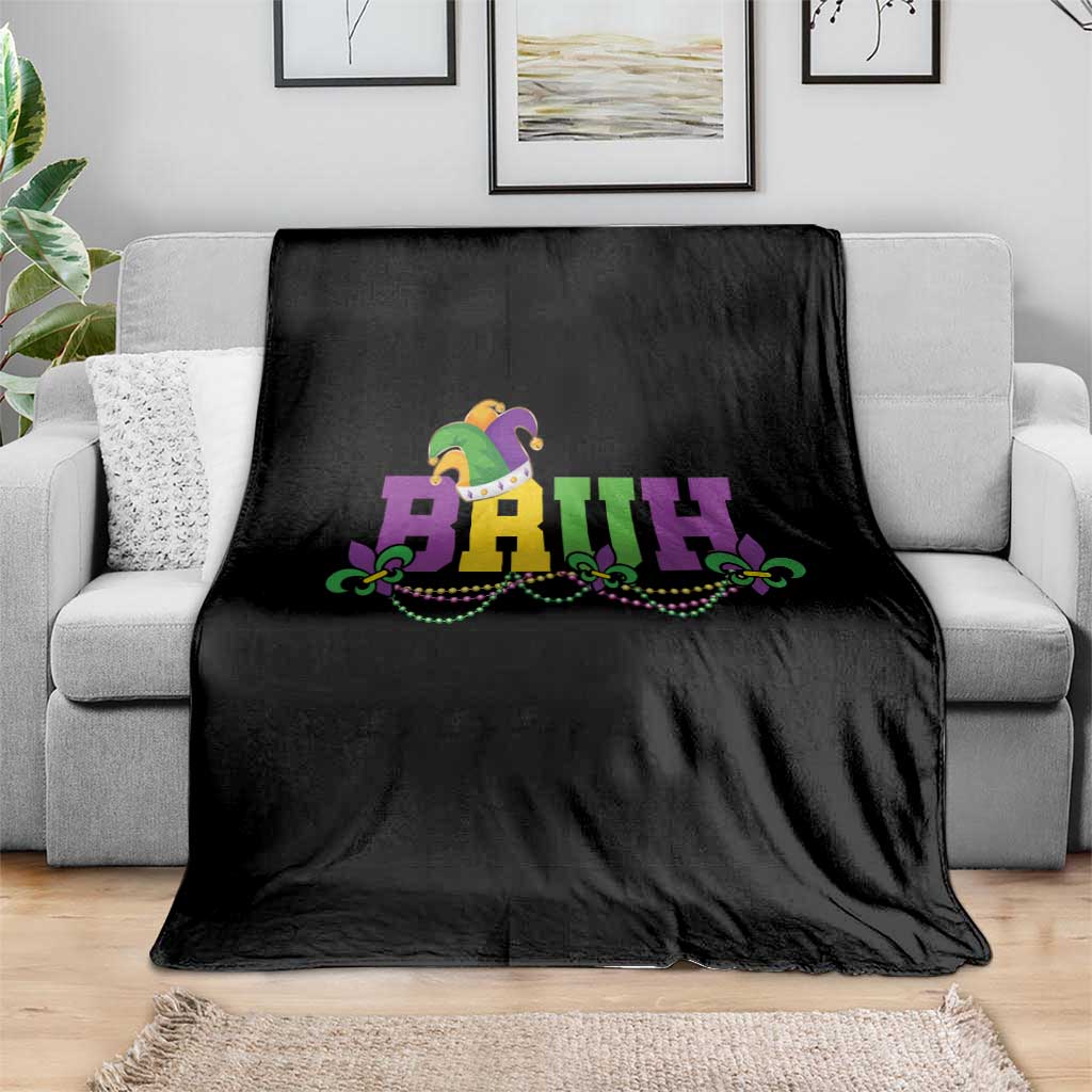 Bruh Mardi Gras Throw Blanket Carnival New Orleans Trip Parade Outfit Teens Boys Kids TS10 Print Your Wear