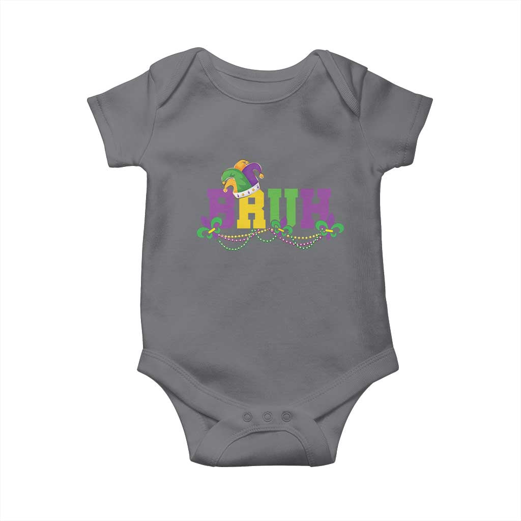 Bruh Mardi Gras Baby Onesie Carnival New Orleans Trip Parade Outfit Teens Boys Kids TS10 Charcoal Print Your Wear