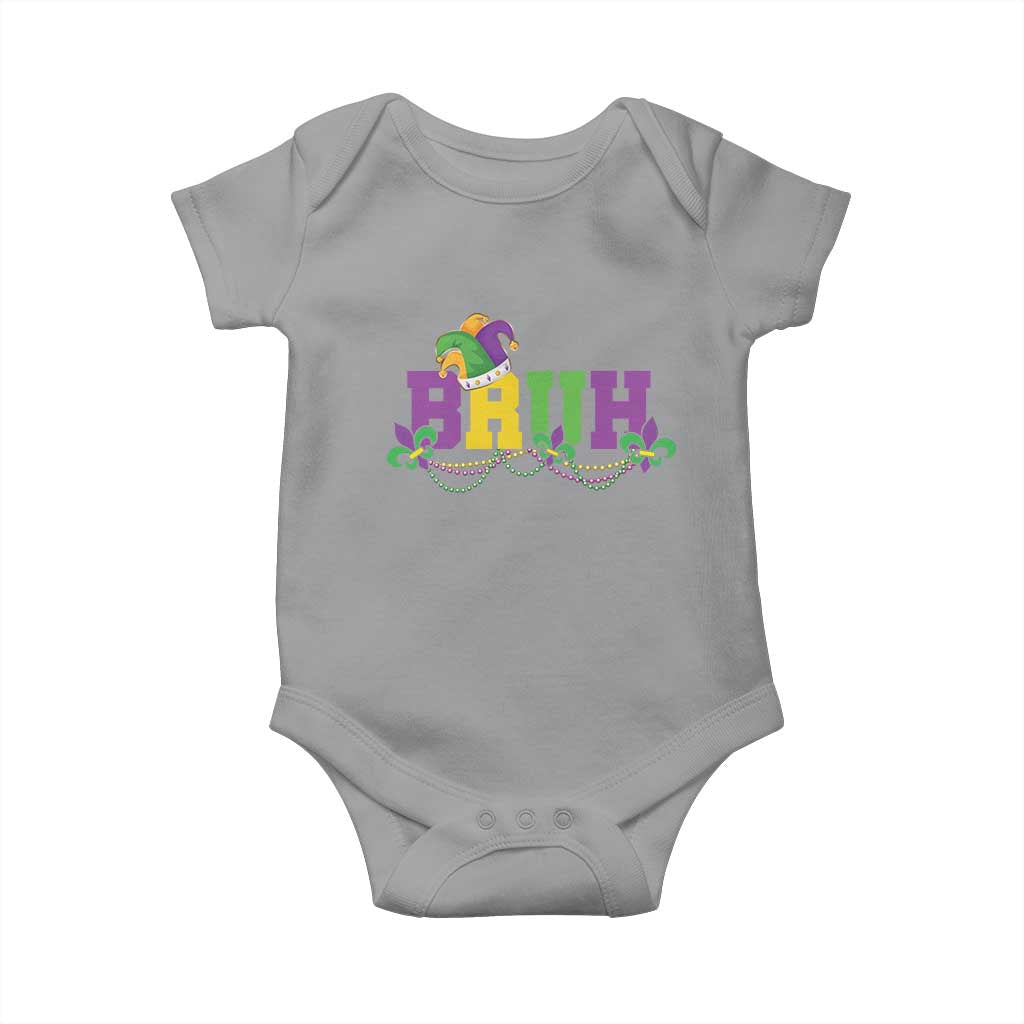 Bruh Mardi Gras Baby Onesie Carnival New Orleans Trip Parade Outfit Teens Boys Kids TS10 Sport Gray Print Your Wear
