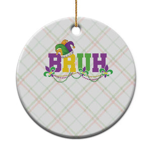 Bruh Mardi Gras Ceramic Ornament Carnival New Orleans Trip Parade Outfit Teens Boys Kids TS10 1pc Christmas Plaid Print Your Wear