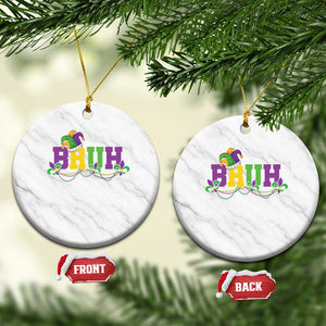 Bruh Mardi Gras Ceramic Ornament Carnival New Orleans Trip Parade Outfit Teens Boys Kids TS10 1pc White Marble Print Your Wear