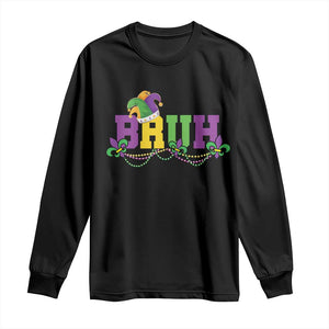 Bruh Mardi Gras Long Sleeve Shirt Carnival New Orleans Trip Parade Outfit Teens Boys Kids TS10 Black Print Your Wear