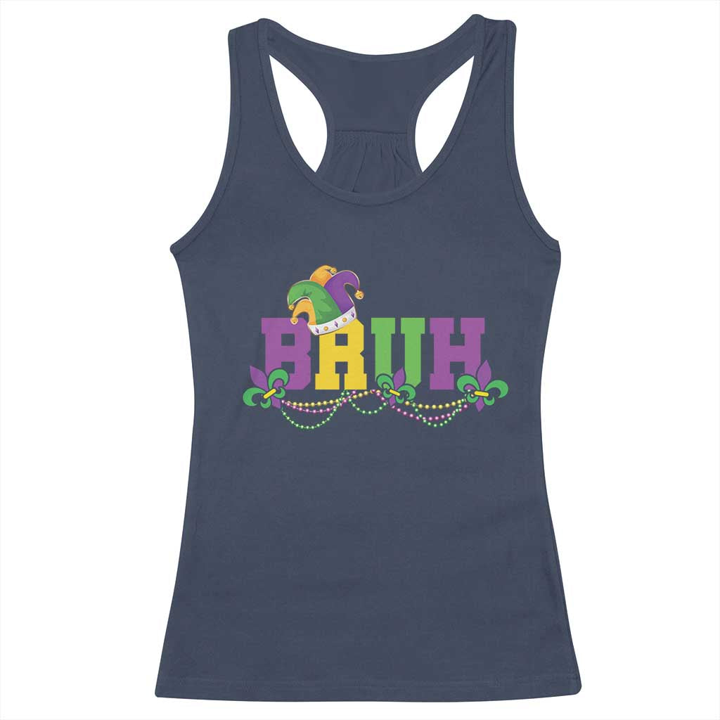 Bruh Mardi Gras Racerback Tank Top Carnival New Orleans Trip Parade Outfit Teens Boys Kids TS10 Navy Print Your Wear