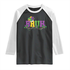 Bruh Mardi Gras Raglan Shirt Carnival New Orleans Trip Parade Outfit Teens Boys Kids TS10 Black White Print Your Wear