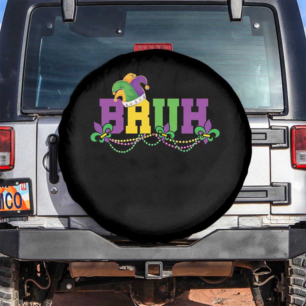 Bruh Mardi Gras Spare Tire Cover Carnival New Orleans Trip Parade Outfit Teens Boys Kids TS10 No hole Black Print Your Wear