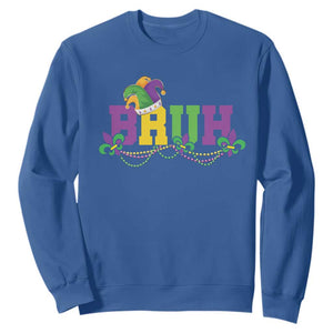Bruh Mardi Gras Sweatshirt Carnival New Orleans Trip Parade Outfit Teens Boys Kids TS10 Royal Blue Print Your Wear