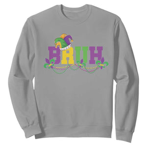 Bruh Mardi Gras Sweatshirt Carnival New Orleans Trip Parade Outfit Teens Boys Kids TS10 Sport Gray Print Your Wear