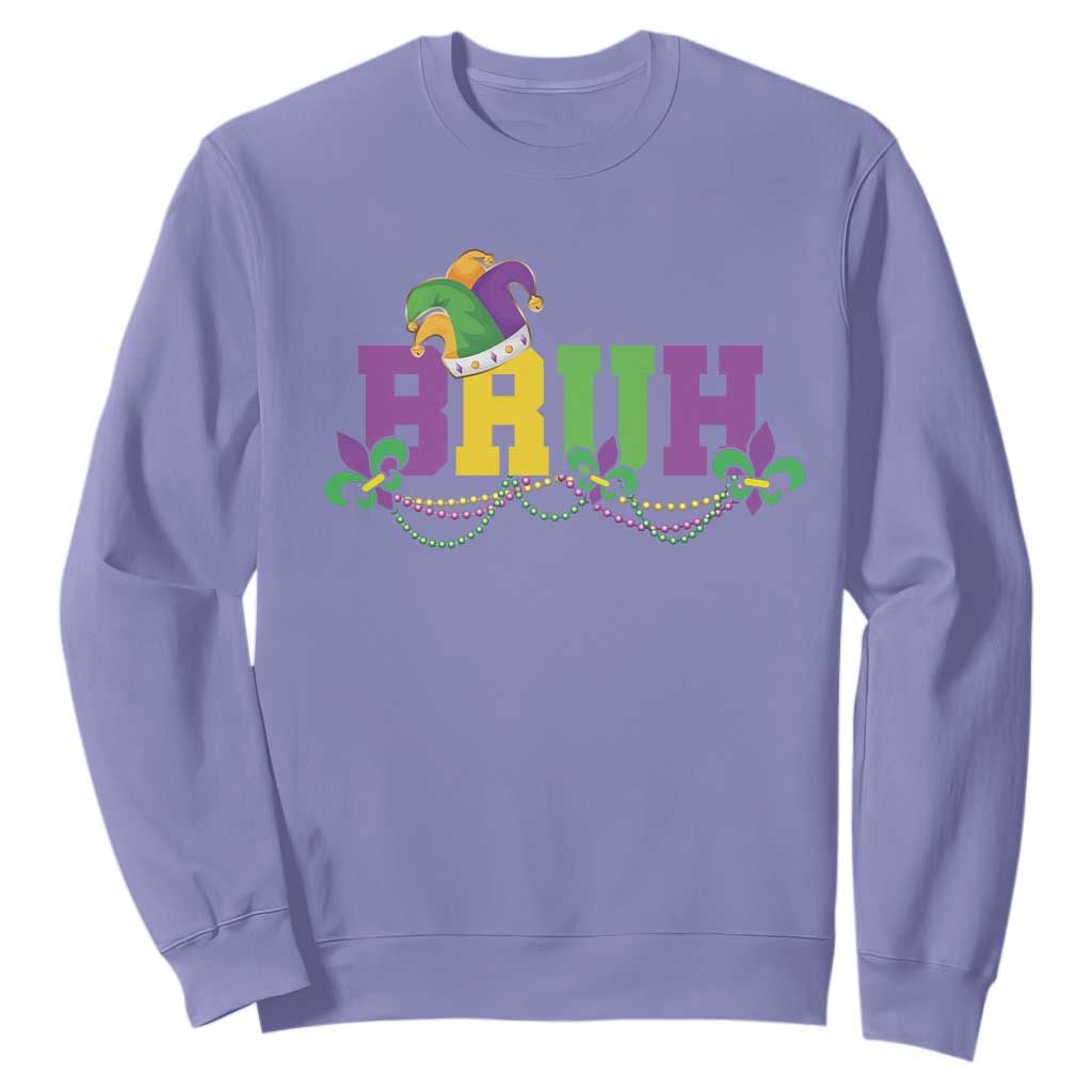 Bruh Mardi Gras Sweatshirt Carnival New Orleans Trip Parade Outfit Teens Boys Kids TS10 Violet Print Your Wear