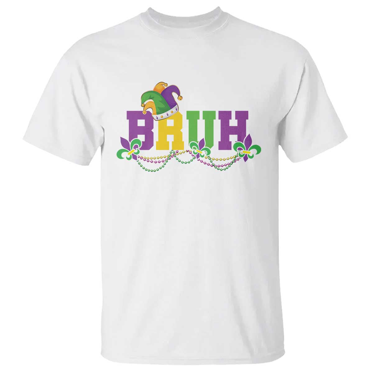 Bruh Mardi Gras T Shirt Carnival New Orleans Trip Parade Outfit Teens Boys Kids TS10 White Print Your Wear