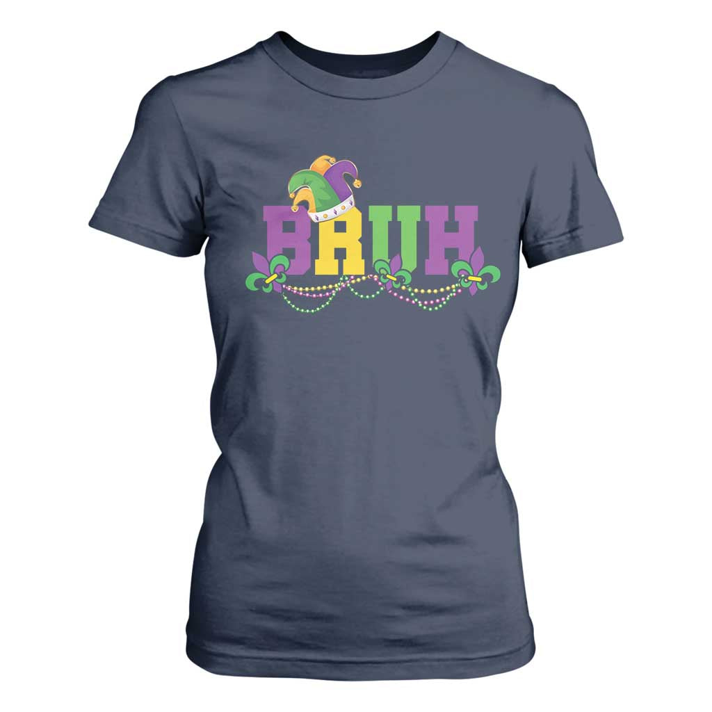 Bruh Mardi Gras T Shirt For Women Carnival New Orleans Trip Parade Outfit Teens Boys Kids TS10 Navy Print Your Wear