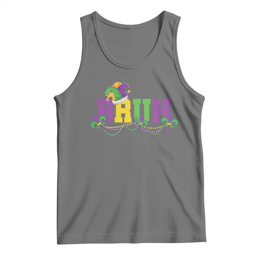 Bruh Mardi Gras Tank Top Carnival New Orleans Trip Parade Outfit Teens Boys Kids TS10 Black Heather Print Your Wear