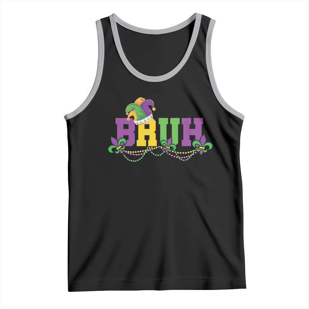 Bruh Mardi Gras Tank Top Carnival New Orleans Trip Parade Outfit Teens Boys Kids TS10 Black Athletic Heather Print Your Wear