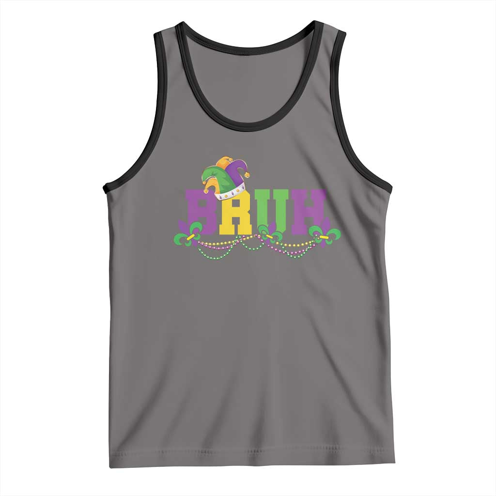 Bruh Mardi Gras Tank Top Carnival New Orleans Trip Parade Outfit Teens Boys Kids TS10 Deep Heather Black Print Your Wear