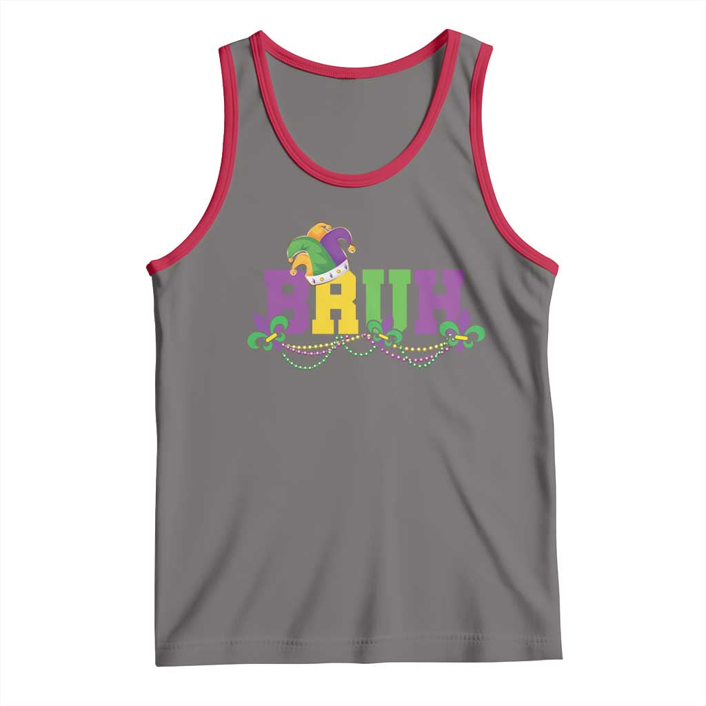 Bruh Mardi Gras Tank Top Carnival New Orleans Trip Parade Outfit Teens Boys Kids TS10 Deep Heather Red Print Your Wear