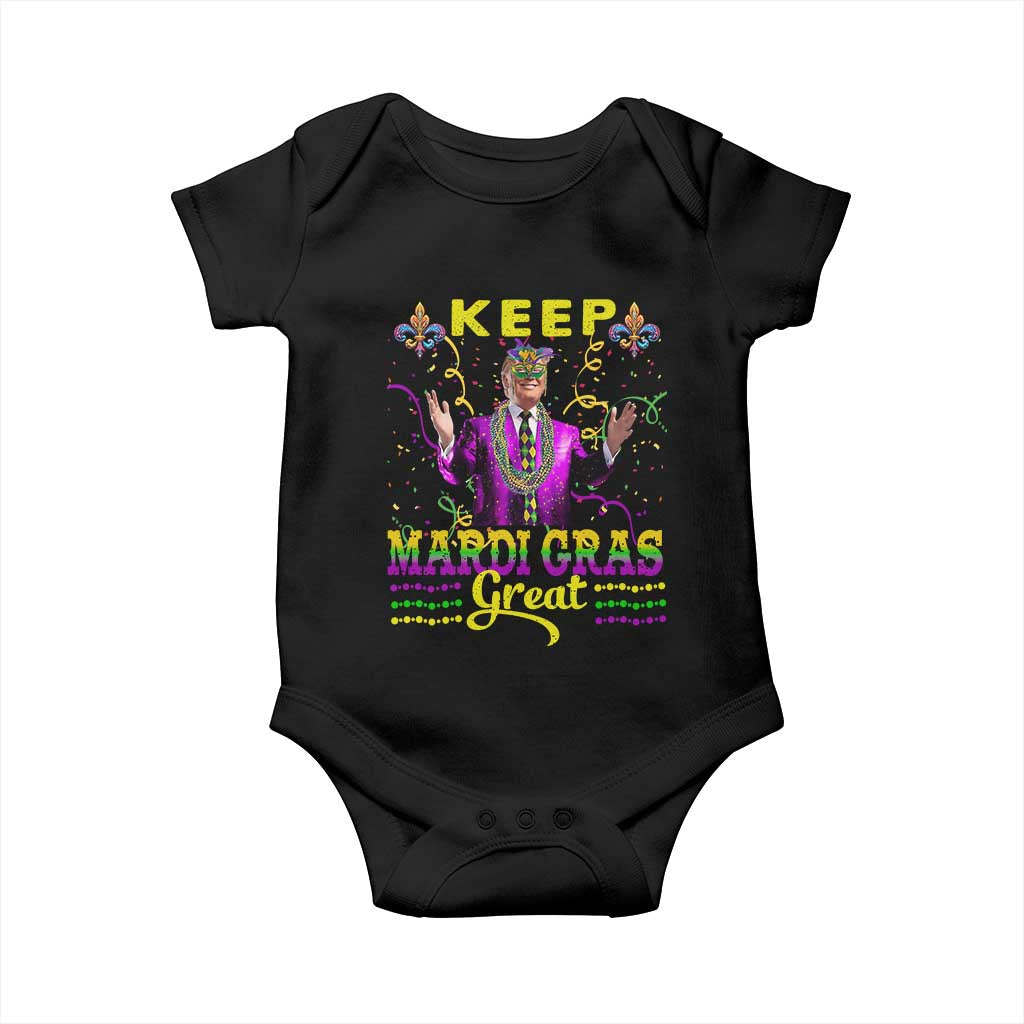 Funny Trump Keep Mardi Gras Great Baby Onesie TS10 Black Print Your Wear