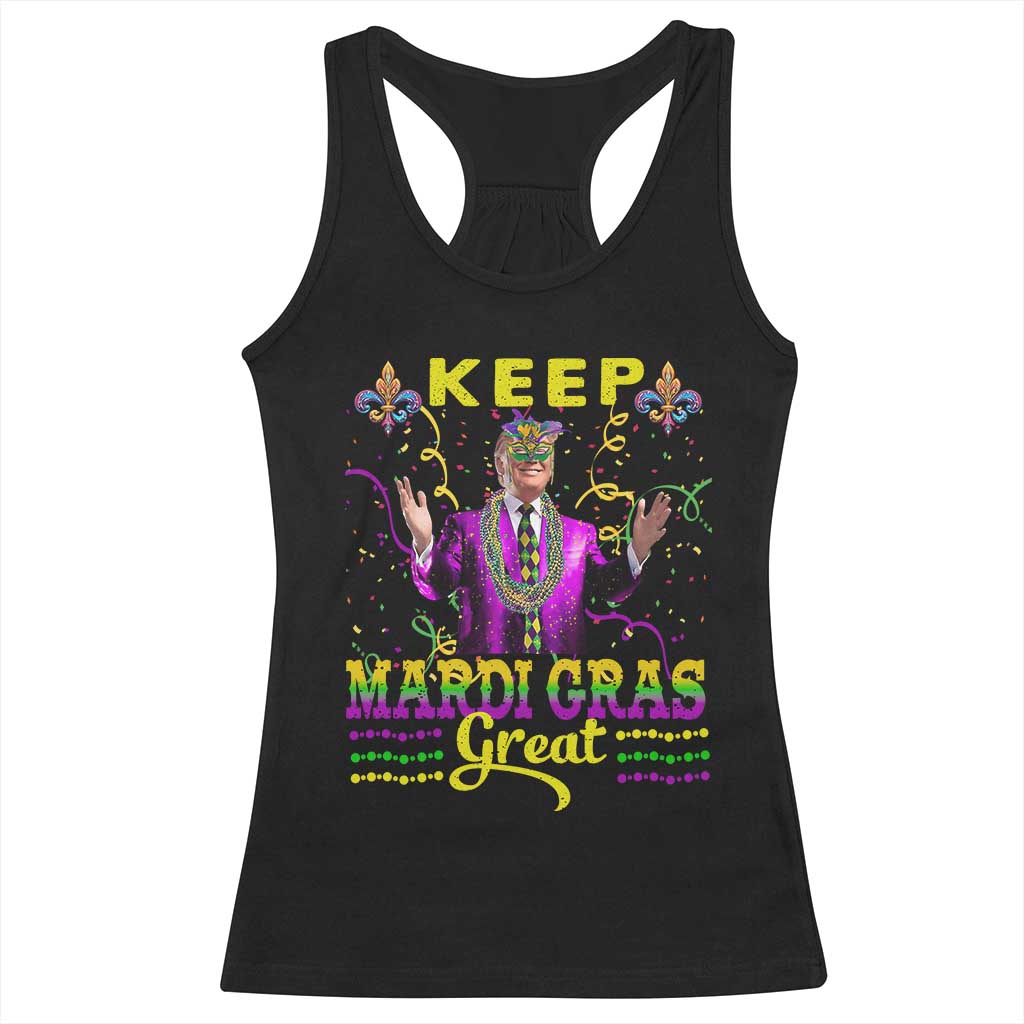 Funny Trump Keep Mardi Gras Great Racerback Tank Top TS10 Black Print Your Wear