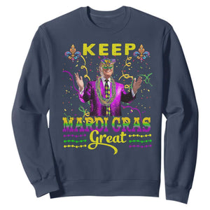 Funny Trump Keep Mardi Gras Great Sweatshirt TS10 Navy Print Your Wear