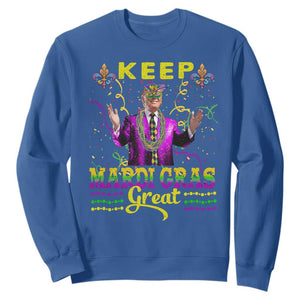 Funny Trump Keep Mardi Gras Great Sweatshirt TS10 Royal Blue Print Your Wear