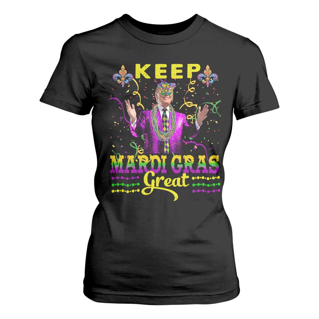 Funny Trump Keep Mardi Gras Great T Shirt For Women TS10 Black Print Your Wear