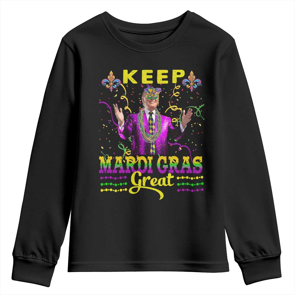 Funny Trump Keep Mardi Gras Great Youth Sweatshirt TS10 Black Print Your Wear