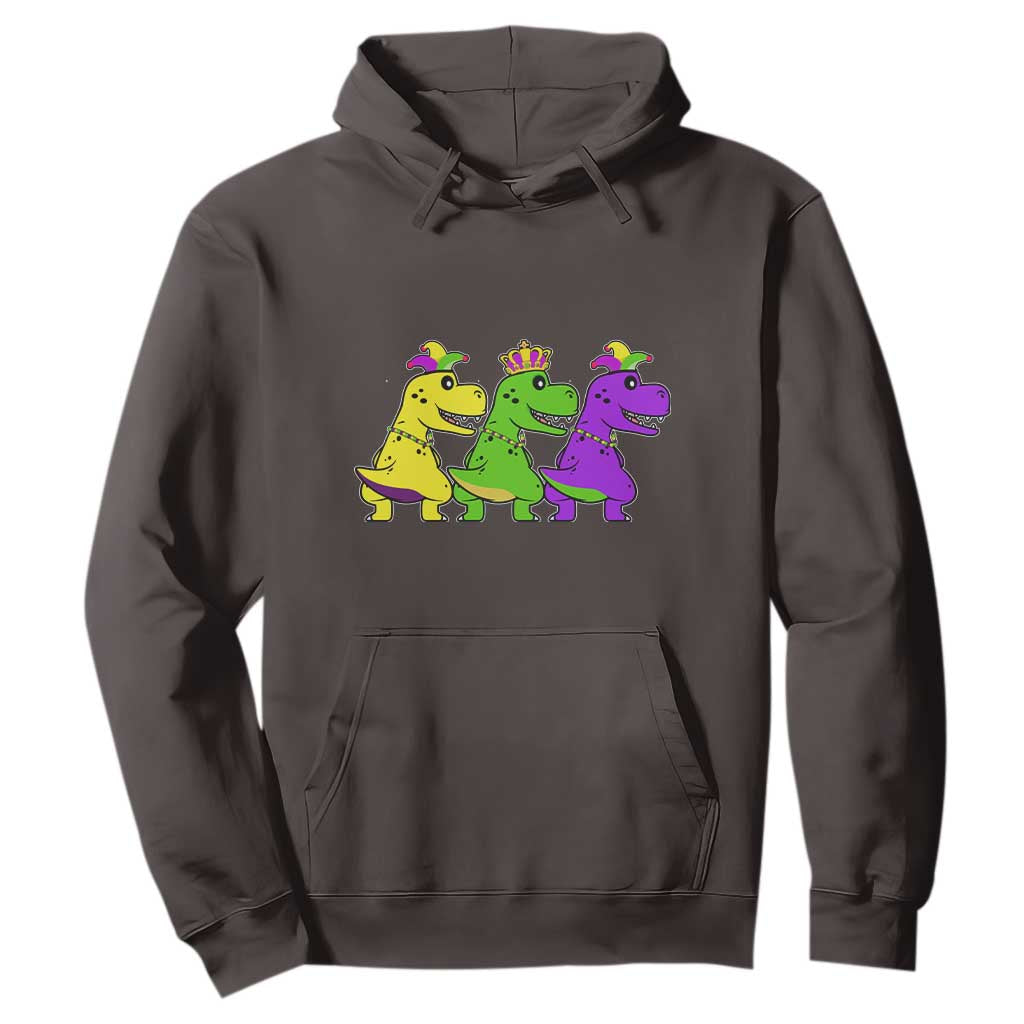 Mardi Gras Hoodie Kids Trex Dinos Toddler Boys TS10 Dark Chocolate Print Your Wear