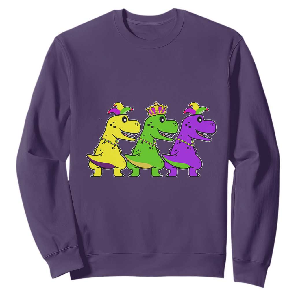 Mardi Gras Sweatshirt Kids Trex Dinos Toddler Boys TS10 Purple Print Your Wear