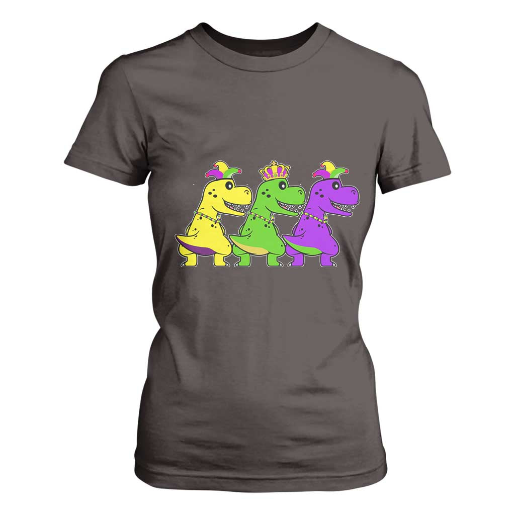 Mardi Gras T Shirt For Women Kids Trex Dinos Toddler Boys TS10 Dark Chocolate Print Your Wear