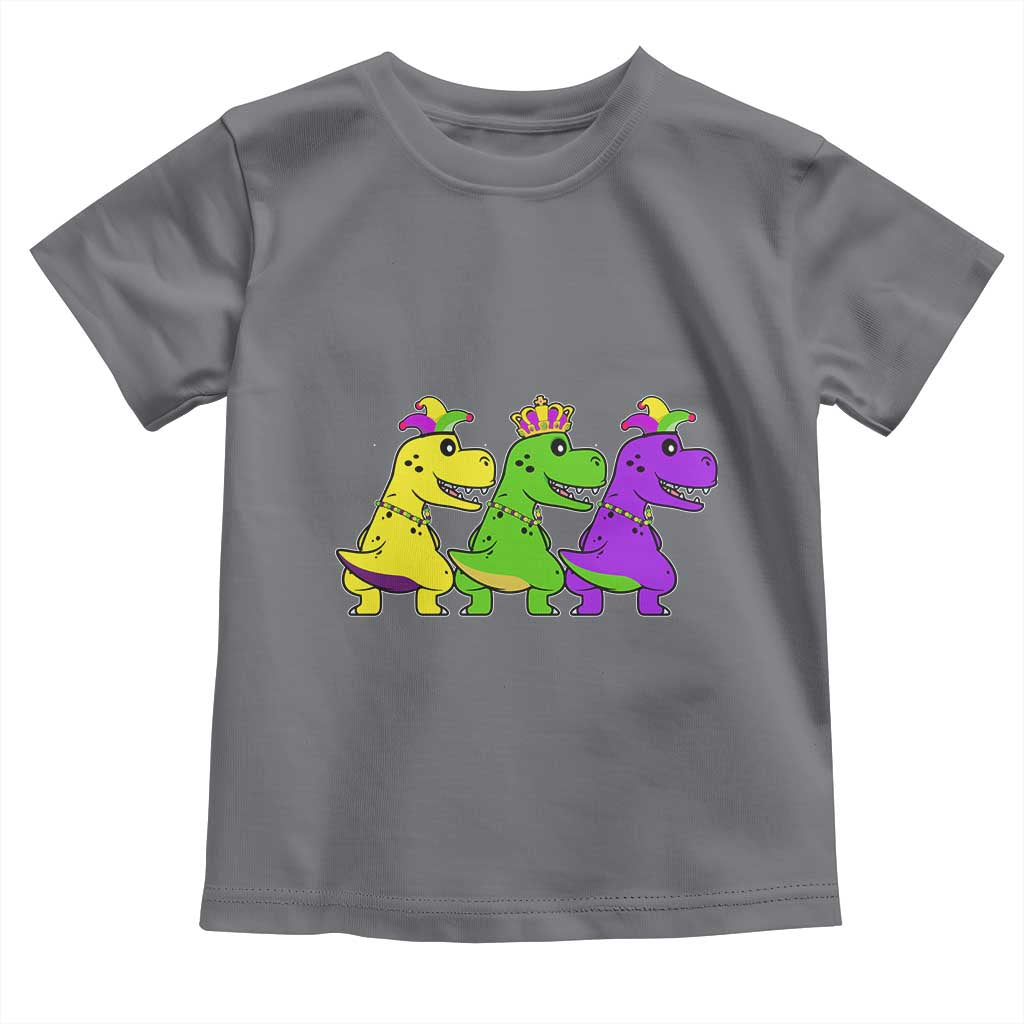 Mardi Gras Toddler T Shirt Kids Trex Dinos Toddler Boys TS10 Charcoal Print Your Wear
